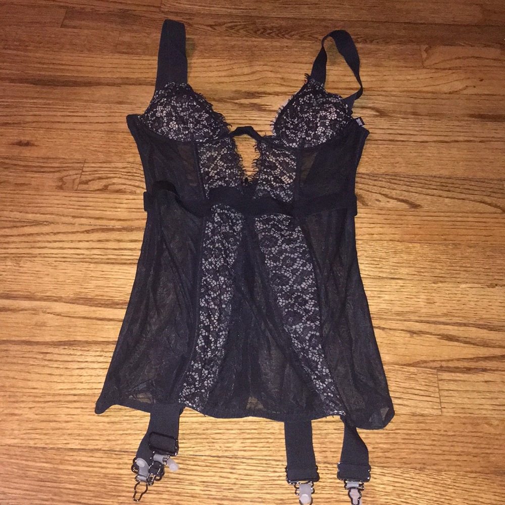 Girdle with stirrup straps.